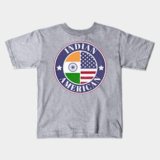 Proud Indian-American Badge - India Flag Kids T-Shirt